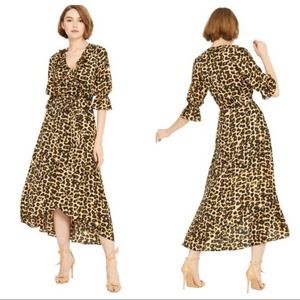 MISA Los Angeles Belinda Leopard Print Wrap Dress Size XS